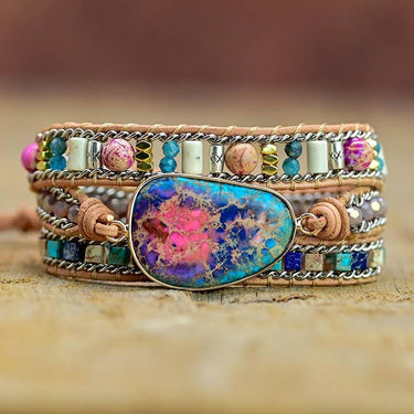 Fiery Sky Jasper Wrap Bracelet-Your Soul Place